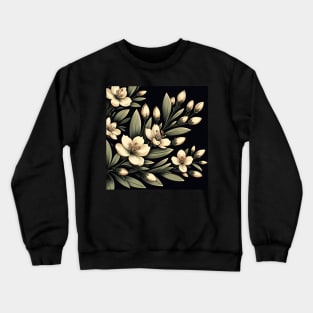 Olive Floral Illustration Crewneck Sweatshirt